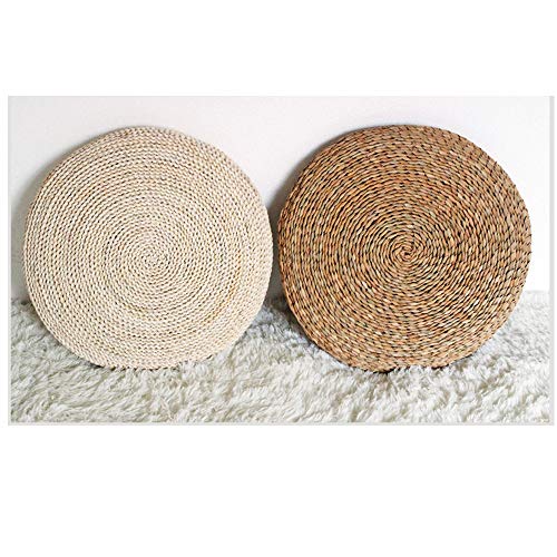 FRYH Cojín De Suelo Almohada Ecológico Ronda De Paja Tejida Mano Tatami Estera del Piso del Té Cojín De Meditación Yoga Ceremonia,B FRYH Cojín De Suelo Almohada Ecológico Ronda De Paja Tejida Mano Tatami Estera del Piso del Té Cojín De Meditación Yoga Ceremonia,B