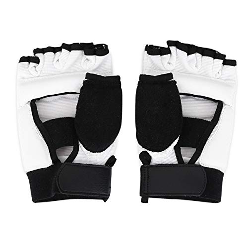 Fsskgxx Guantes de Taekwondo, Guantes de Boxeo de Karate de Combate de Medio Dedo Cubierta Protectora de Manos para Adultos/niños