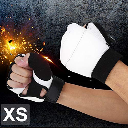 Fsskgxx Guantes de Taekwondo, Guantes de Boxeo de Karate de Combate de Medio Dedo Cubierta Protectora de Manos para Adultos/niños Fsskgxx Guantes de Taekwondo, Guantes de Boxeo de Karate de Combate de Medio Dedo Cubierta Protectora de Manos para Adultos/niños