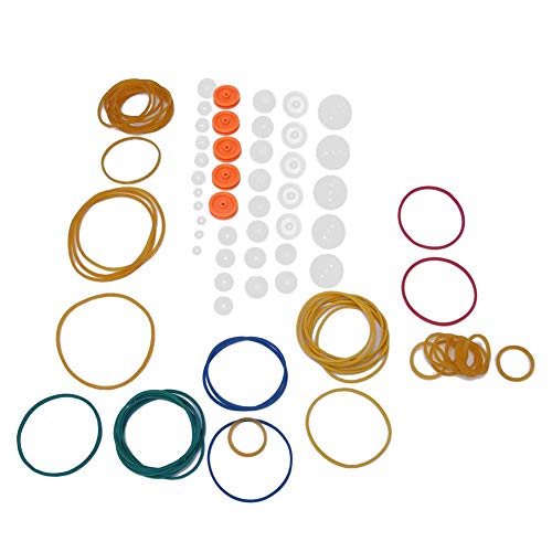 FTVOGUE Juego de Combinación de Banda de Goma de Polea de Transmisión de 84 Piezas para Juguete Modelo de Bricolaje FTVOGUE Juego de Combinación de Banda de Goma de Polea de Transmisión de 84 Piezas para Juguete Modelo de Bricolaje