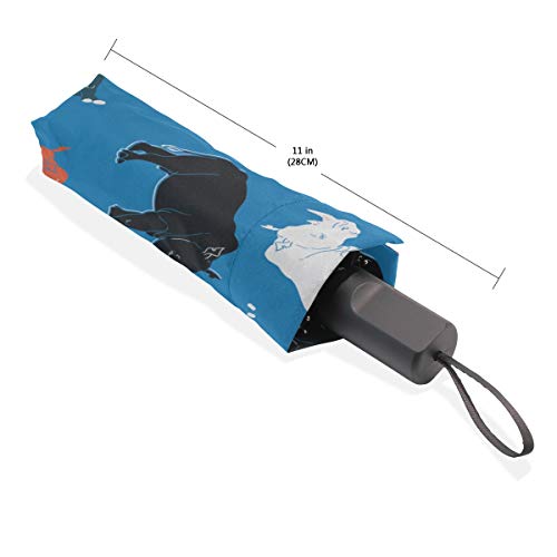Fuerte Músculo Rhino Negro Portátil Ligero Compacto Paraguas Plegable Protección Anti UV Impermeable Soleado A Prueba de Viento Costilla a Prueba de Lluvia Viaje al Aire Libre Mujeres Hombres Niño