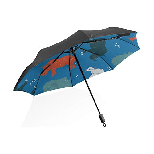 Fuerte Músculo Rhino Negro Portátil Ligero Compacto Paraguas Plegable Protección Anti UV Impermeable Soleado A Prueba de Viento Costilla a Prueba de Lluvia Viaje al Aire Libre Mujeres Hombres Niño