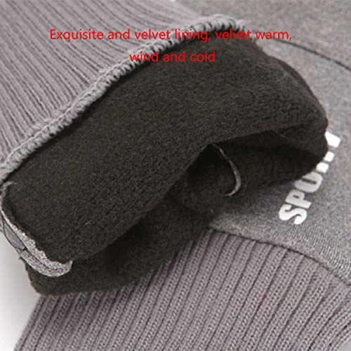 FUFU Manoplas Guantes Cálidos De Invierno, Pantalla Táctil Antideslizante A Prueba De Viento Guantes Térmicos Calientes Clima Frío Guantes De Conducción Guantes De Ciclismo (Color : Grey)