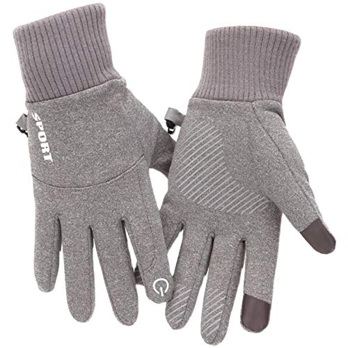 FUFU Manoplas Guantes Cálidos De Invierno, Pantalla Táctil Antideslizante A Prueba De Viento Guantes Térmicos Calientes Clima Frío Guantes De Conducción Guantes De Ciclismo (Color : Grey)