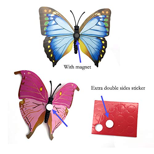 FUJIE 36 Piezas Adhesivos 3D Diseño de Mariposas Etiquetas Engomadas 3D Mariposa Pegatinas de Pared Decorativos para Pared
