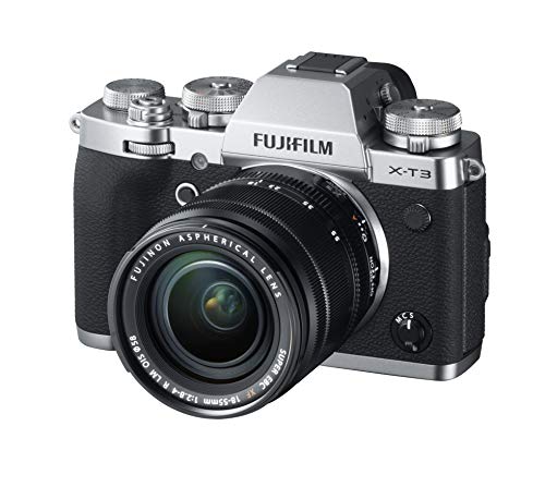 Fujifilm X-T3 - Cámara de objetivo intercambiable sin espejo, con sensor APS-C de 26,1 Mpx, video 4K/60p DCI, pantalla táctil, WIFI, Bluetooth, plata, Kit con objetivo XF18-55mm F2.8-4 R LM OIS