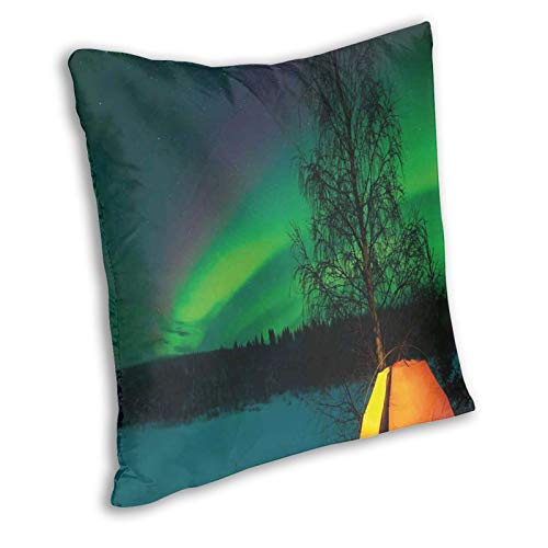FULIYA Funda de cojín decorativa, tienda de campaña bajo campo magnético, imagen de la naturaleza, adecuada para cama completa, funda de cojín de 45,7 x 45,7 cm FULIYA Funda de cojín decorativa, tienda de campaña bajo campo magnético, imagen de la naturaleza, adecuada para cama completa, funda de cojín de 45,7 x 45,7 cm