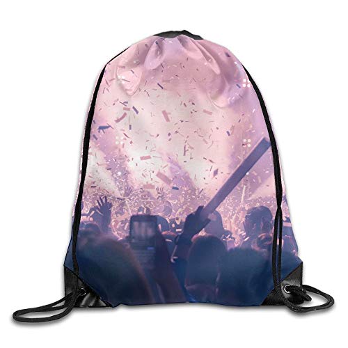 FULIYA Silhouette Hands of Audience Crowd People Use Smart Phones Enjoying The Club Party with Concert Drawstring Bags Jogging Backpack For Teens College Drawstring Shoulder Bag Backpack String Bags