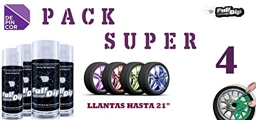 Full Dip Pack 4 Spray Vinilo líquido Negro Mate - pelable - 400ml