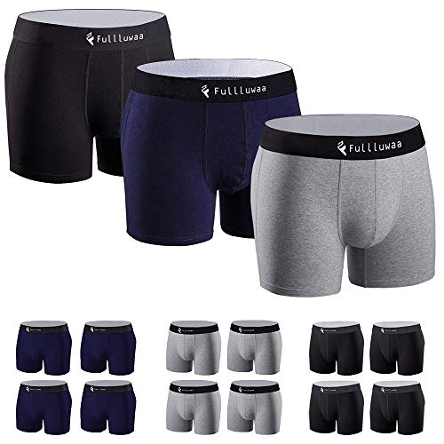 Fullluwaa Bóxer (Pack de 12) Hombre Algodón Calzoncillos-3XL