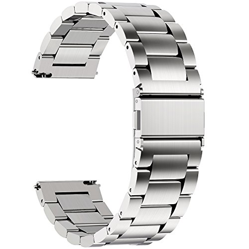 Fullmosa 4 Colores para Correa Metálica de Reloj de Liberación Rápida, Pulsera Reloj de Acero Inoxidable, Plata 22mm Fullmosa 4 Colores para Correa Metálica de Reloj de Liberación Rápida, Pulsera Reloj de Acero Inoxidable, Plata 22mm
