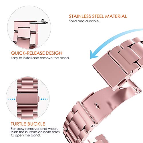 Fullmosa 4 Colores para Correa Metálica de Reloj de Liberación Rápida, Pulsera Reloj de Acero Inoxidable, Rosa 16mm Fullmosa 4 Colores para Correa Metálica de Reloj de Liberación Rápida, Pulsera Reloj de Acero Inoxidable, Rosa 16mm