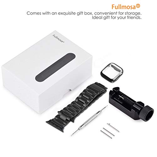 Fullmosa Acero Inoxidable Correa Compatible Apple Watch/iWatch Serie SE, Serie 6, Serie 5, Serie 4, Serie 3, Serie 2, Serie 1, Apple Watch Correa 38mm 40mm 42mm 44mm, Negro 42mm/44mm Fullmosa Acero Inoxidable Correa Compatible Apple Watch/iWatch Serie SE, Serie 6, Serie 5, Serie 4, Serie 3, Serie 2, Serie 1, Apple Watch Correa 38mm 40mm 42mm 44mm, Negro 42mm/44mm
