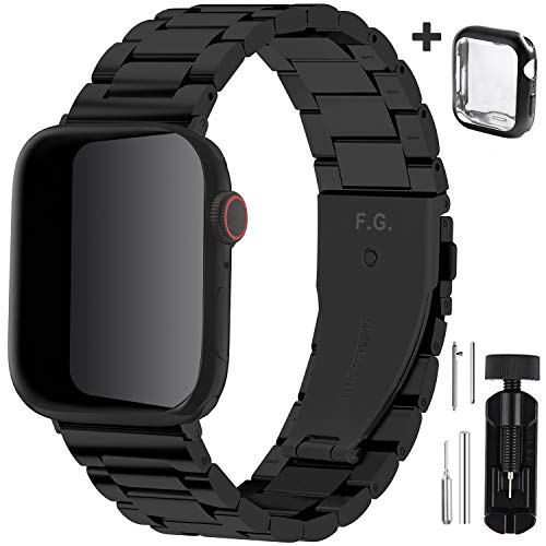 Fullmosa Acero Inoxidable Correa Compatible Apple Watch/iWatch Serie SE, Serie 6, Serie 5, Serie 4, Serie 3, Serie 2, Serie 1, Apple Watch Correa 38mm 40mm 42mm 44mm, Negro 42mm/44mm Fullmosa Acero Inoxidable Correa Compatible Apple Watch/iWatch Serie SE, Serie 6, Serie 5, Serie 4, Serie 3, Serie 2, Serie 1, Apple Watch Correa 38mm 40mm 42mm 44mm, Negro 42mm/44mm