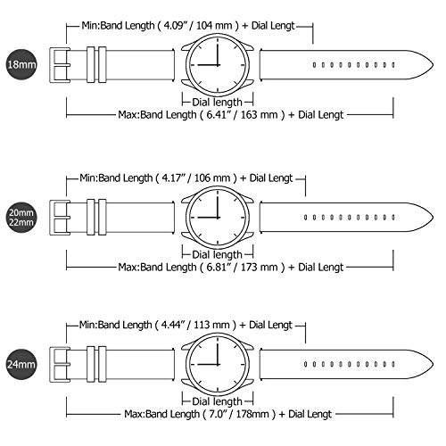 Fullmosa - Correa de reloj de piel de liberación rápida, correa de repuesto de piel auténtica, transversal, para hombres y mujeres, 14 mm, 16 mm, 18 mm, 20 mm, 22 mm, 24 mm, 6 colores Fullmosa - Correa de reloj de piel de liberación rápida, correa de repuesto de piel auténtica, transversal, para hombres y mujeres, 14 mm, 16 mm, 18 mm, 20 mm, 22 mm, 24 mm, 6 colores