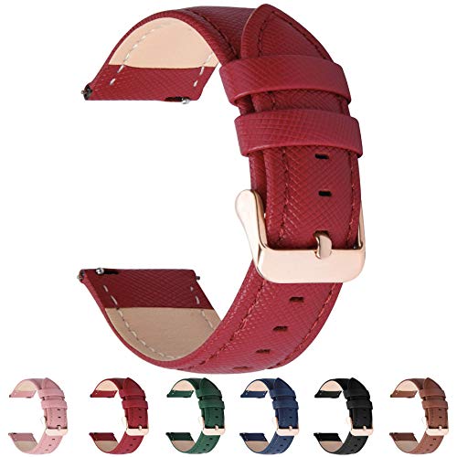 Fullmosa - Correa de reloj de piel de liberación rápida, correa de repuesto de piel auténtica, transversal, para hombres y mujeres, 14 mm, 16 mm, 18 mm, 20 mm, 22 mm, 24 mm, 6 colores Fullmosa - Correa de reloj de piel de liberación rápida, correa de repuesto de piel auténtica, transversal, para hombres y mujeres, 14 mm, 16 mm, 18 mm, 20 mm, 22 mm, 24 mm, 6 colores