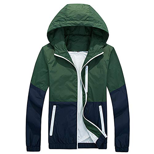 FullRose Thin Jacket Men Windbreaker Summer Jacket Mens Hooded Casual Jackets Male Coat Mint XXXL