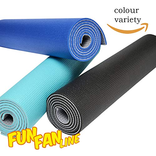 FUN FAN LINE - Esterilla de Yoga Bicolor con Superficie Texturizada y excelente Agarre Antideslizante. Colchoneta Ideal para Hacer Ejercicio en casa con Adultos o niños (Gris + Verde Menta)