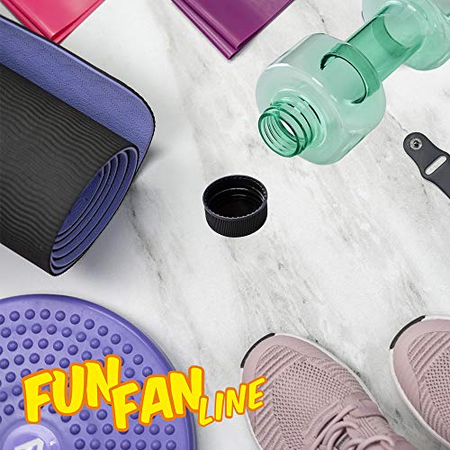 FUN FAN LINE - Pack x2 Botella mancuerna de Medio Kilo Cada una para Entrenamiento en casa. Botellas Que se llenan de Agua para Trabajar musculación sirviendo como Pesas. Capacidad 500 ml Cada una.