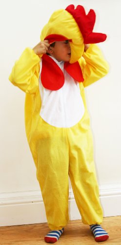 Fun Play - Disfraz de Pollo para niños - Disfraz de Animal - Mono de una Pieza para Niños y Niñas - Disfraz para niños de 3-5 años (110cm)