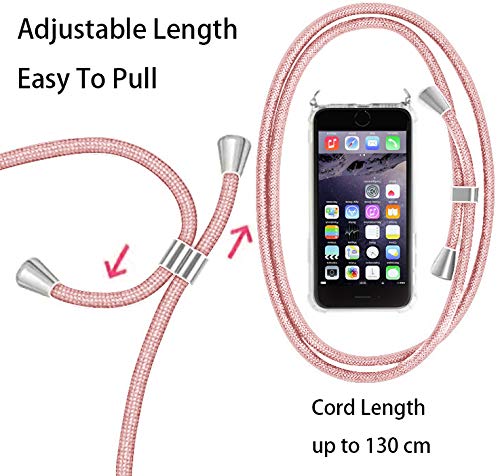 Funda con Cuerda Compatible con Xiaomi Poco X3 NFC, Transparente Silicona Carcasa, Rosyheart Suave TPU Gel Case con Colgante Ajustable Correa Collar Anti Golpes Protector Case-Oro Rosa Funda con Cuerda Compatible con Xiaomi Poco X3 NFC, Transparente Silicona Carcasa, Rosyheart Suave TPU Gel Case con Colgante Ajustable Correa Collar Anti Golpes Protector Case-Oro Rosa