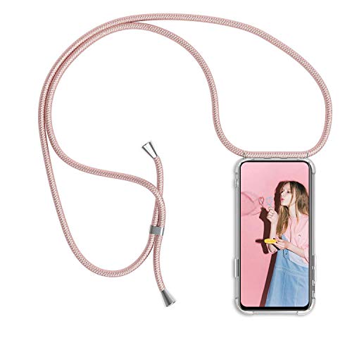 Funda con Cuerda para iPhone 7 Plus / 8 Plus, Carcasa Transparente TPU Suave Silicona Case con Correa Colgante Ajustable Collar Correa de Cuello Cadena Cordón para iPhone 7 Plus / 8 Plus - Oro rosa Funda con Cuerda para iPhone 7 Plus / 8 Plus, Carcasa Transparente TPU Suave Silicona Case con Correa Colgante Ajustable Collar Correa de Cuello Cadena Cordón para iPhone 7 Plus / 8 Plus - Oro rosa