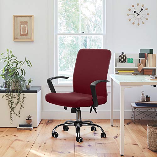 Funda de Silla de Oficina Modernas Estilo Simplista Cubiertas de la Silla de la computadora de Oficina Cubierta de la Silla Oficina removible (no Incluye Sillas) (Borgoña, M) Funda de Silla de Oficina Modernas Estilo Simplista Cubiertas de la Silla de la computadora de Oficina Cubierta de la Silla Oficina removible (no Incluye Sillas) (Borgoña, M)