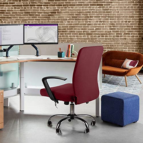 Funda de Silla de Oficina Modernas Estilo Simplista Cubiertas de la Silla de la computadora de Oficina Cubierta de la Silla Oficina removible (no Incluye Sillas) (Borgoña, M) Funda de Silla de Oficina Modernas Estilo Simplista Cubiertas de la Silla de la computadora de Oficina Cubierta de la Silla Oficina removible (no Incluye Sillas) (Borgoña, M)