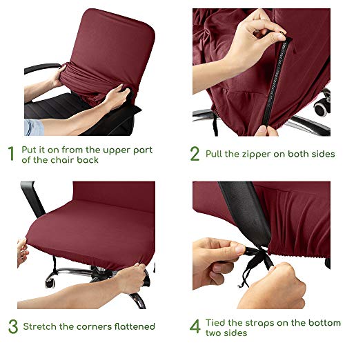 Funda de Silla de Oficina Modernas Estilo Simplista Cubiertas de la Silla de la computadora de Oficina Cubierta de la Silla Oficina removible (no Incluye Sillas) (Borgoña, M) Funda de Silla de Oficina Modernas Estilo Simplista Cubiertas de la Silla de la computadora de Oficina Cubierta de la Silla Oficina removible (no Incluye Sillas) (Borgoña, M)