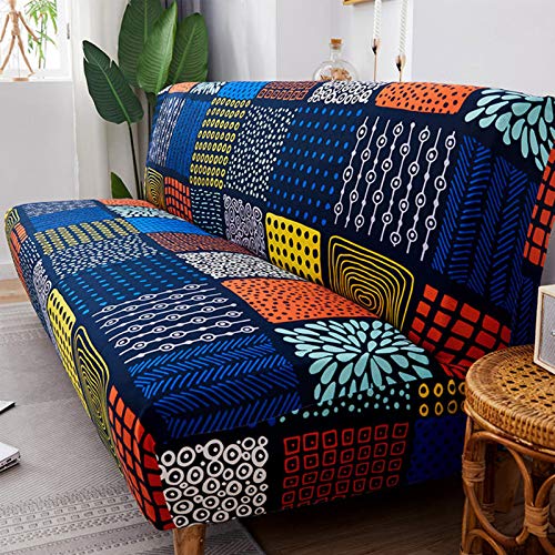Funda De Sofá Cama Sin Brazos, Elásticas Protector De Futón, Funda Plegable para Sofá O Futón, Elástico Sofá Completo Escudo De Sofá 160-190 Cm (B: Praga)