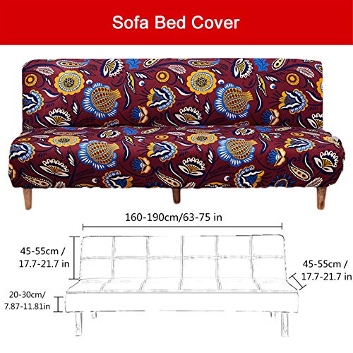 Funda De Sofá Cama Sin Brazos, Elásticas Protector De Futón, Funda Plegable para Sofá O Futón, Elástico Sofá Completo Escudo De Sofá 160-190 Cm (B: Praga)