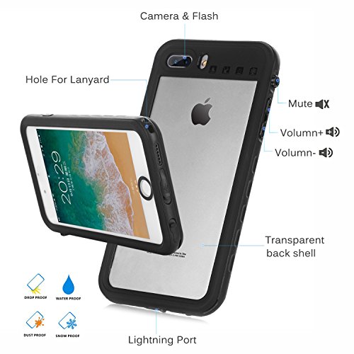 Funda Impermeable iPhone 8 Plus/iPhone 7 Plus, IP68 Waterproof Outdoor Delgado Cover a Prueba de choques Anti-rasguños Full Body con Protector de Pantalla Funda for iPhone 8 Plus / 7 Plus (Black) Funda Impermeable iPhone 8 Plus/iPhone 7 Plus, IP68 Waterproof Outdoor Delgado Cover a Prueba de choques Anti-rasguños Full Body con Protector de Pantalla Funda for iPhone 8 Plus / 7 Plus (Black)