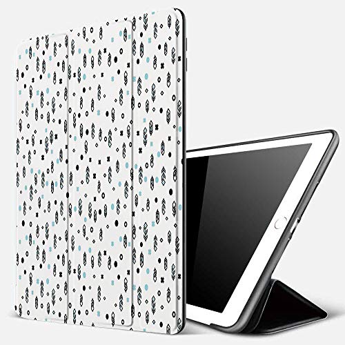 Funda iPad 10.2 Inch 2018/2019,Pluma, Iconos de Plumas de Flecha Modernos con Estilo con diseño de Puntos de Puntos pequeños en Tonos Suaves, negr,Cubierta Trasera Delgada Smart Auto Wake/Sleep Funda iPad 10.2 Inch 2018/2019,Pluma, Iconos de Plumas de Flecha Modernos con Estilo con diseño de Puntos de Puntos pequeños en Tonos Suaves, negr,Cubierta Trasera Delgada Smart Auto Wake/Sleep