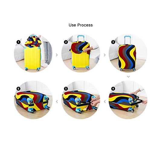 Funda maleta suave elástico de anti-polvo Cubierta de protector equipaje con cremallera Funda maleta suave elástico de anti-polvo Cubierta de protector equipaje con cremallera