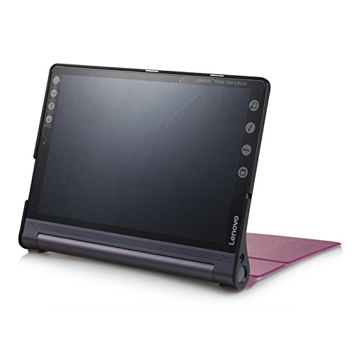 Funda para Lenovo Yoga Tab 3 10 Plus YT-X703F/L y Lenovo Tab 3 10 Pro YT3-X90F, funda inteligente con función Wake & Sleep, con lápiz táctil incluido morado morado