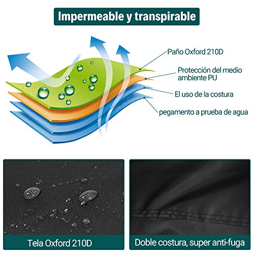 Funda para Moto Cubierta Protectora UV de la Motocicleta,Impermeable y Resistente al Viento Lluvia Nieve,Antipolvo al Aire Libre,XXL 245X105X125cm,Negro Funda para Moto Cubierta Protectora UV de la Motocicleta,Impermeable y Resistente al Viento Lluvia Nieve,Antipolvo al Aire Libre,XXL 245X105X125cm,Negro