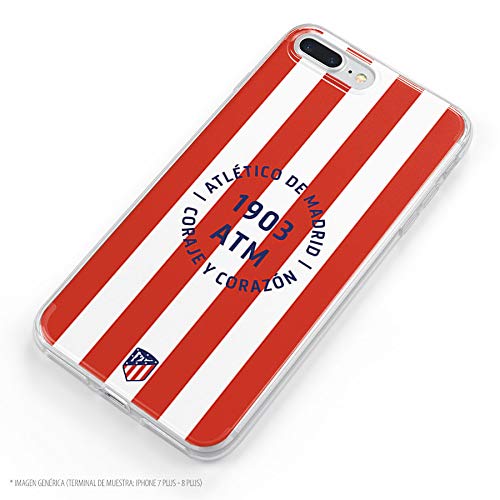 Funda para Xiaomi Redmi Note 7-Note 7 Pro Oficial del Atlético de Madrid Coraje y Corazon para Proteger tu móvil. Carcasa para Xiaomi de Silicona Flexible con Licencia Oficial de Atlético de Madrid.