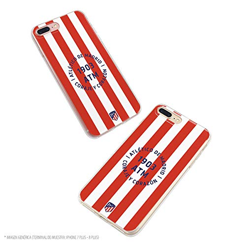 Funda para Xiaomi Redmi Note 7-Note 7 Pro Oficial del Atlético de Madrid Coraje y Corazon para Proteger tu móvil. Carcasa para Xiaomi de Silicona Flexible con Licencia Oficial de Atlético de Madrid.