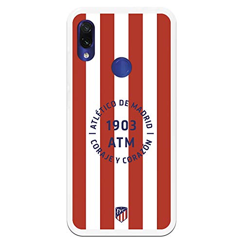 Funda para Xiaomi Redmi Note 7-Note 7 Pro Oficial del Atlético de Madrid Coraje y Corazon para Proteger tu móvil. Carcasa para Xiaomi de Silicona Flexible con Licencia Oficial de Atlético de Madrid.