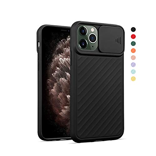 Funda Silicona para iPhone 11 (6,1") [Tapa Deslizante Protección Camara], Ligera, Anti-Deslizante, Carga inalámbrica, Anti-Huellas. Negro.