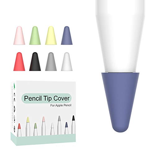 Fundas de Escritura Nibs,8 Pack Puntas de Lápiz Silicona Puntas de Recambio Compatible con Apple Pencil 1ra Generación de Puntas de Lápiz de Apple Tapa Protectora Puntas de iPencil iPad Pro Muticolor