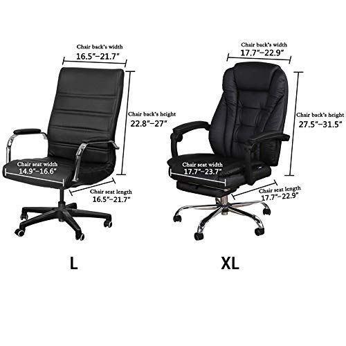 Fundas elásticas para silla de oficina con funda para reposabrazos, patrón Jacquard alto respaldo para silla de ordenador fundas extraíbles y elásticas para silla giratoria universal (L, gris)