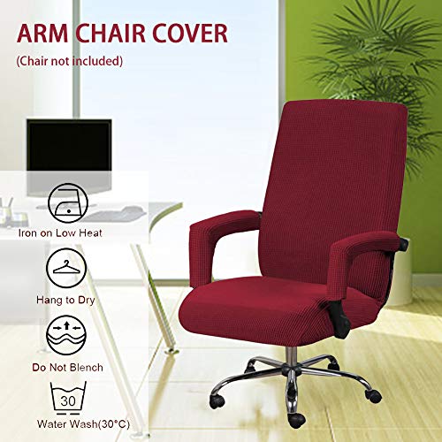 Fundas elásticas para silla de oficina con funda para reposabrazos, patrón Jacquard alto respaldo para silla de ordenador fundas extraíbles y elásticas para silla giratoria universal (L, gris) Fundas elásticas para silla de oficina con funda para reposabrazos, patrón Jacquard alto respaldo para silla de ordenador fundas extraíbles y elásticas para silla giratoria universal (L, gris)