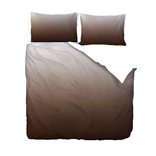 Fundas para Edredón Ropa De Cama Traje Fluffy Soft Comfort Hogar Escuela Dormitorio Albergue Traje Tamaño Opcional Rayas Horizontales Gradientes Gris Negro-140X200 Cm