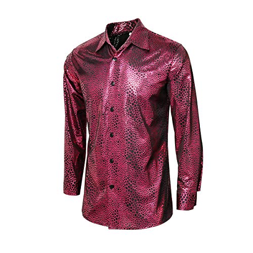 Funhoo Camisa de Discoteca metálica para Hombre de los años 70 Estilo de Discoteca Mangas largas Camisas de Disfraces Brillantes Slim Fit Disfraz Fiesta Clubwear Halloween Cosplay (M) Funhoo Camisa de Discoteca metálica para Hombre de los años 70 Estilo de Discoteca Mangas largas Camisas de Disfraces Brillantes Slim Fit Disfraz Fiesta Clubwear Halloween Cosplay (M)