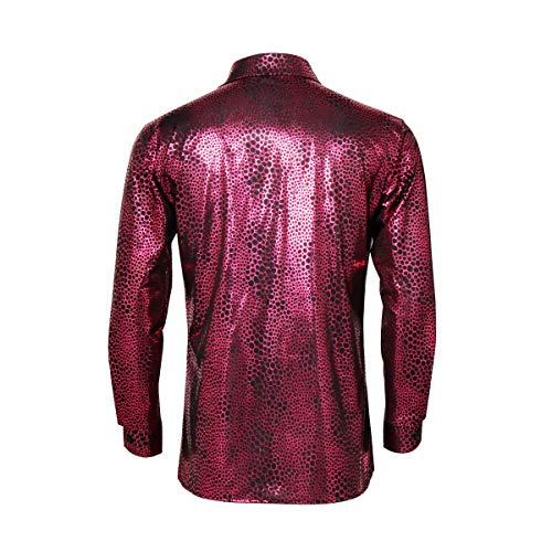 Funhoo Camisa de Discoteca metálica para Hombre de los años 70 Estilo de Discoteca Mangas largas Camisas de Disfraces Brillantes Slim Fit Disfraz Fiesta Clubwear Halloween Cosplay (M) Funhoo Camisa de Discoteca metálica para Hombre de los años 70 Estilo de Discoteca Mangas largas Camisas de Disfraces Brillantes Slim Fit Disfraz Fiesta Clubwear Halloween Cosplay (M)