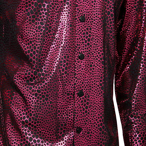 Funhoo Camisa de Discoteca metálica para Hombre de los años 70 Estilo de Discoteca Mangas largas Camisas de Disfraces Brillantes Slim Fit Disfraz Fiesta Clubwear Halloween Cosplay (M) Funhoo Camisa de Discoteca metálica para Hombre de los años 70 Estilo de Discoteca Mangas largas Camisas de Disfraces Brillantes Slim Fit Disfraz Fiesta Clubwear Halloween Cosplay (M)