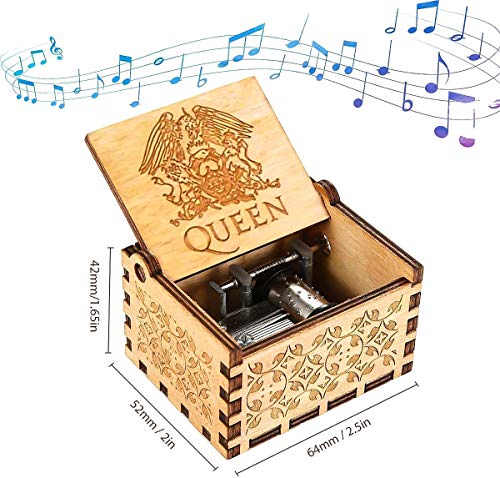 Funmo Caja de música de Madera, Queen Pure Hand-Classical Caja de música Hand-Wooden Artesanía de Madera Creativa Best Gifts