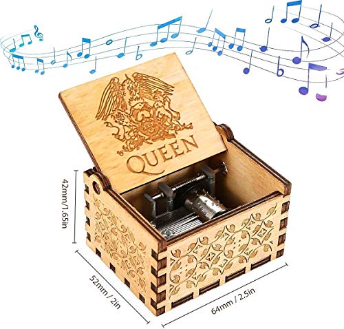 Funmo Caja de música de Madera, Queen Pure Hand-Classical Caja de música Hand-Wooden Artesanía de Madera Creativa Best Gifts Funmo Caja de música de Madera, Queen Pure Hand-Classical Caja de música Hand-Wooden Artesanía de Madera Creativa Best Gifts
