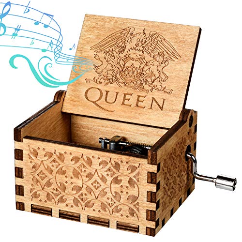 Funmo Caja de música de Madera, Queen Pure Hand-Classical Caja de música Hand-Wooden Artesanía de Madera Creativa Best Gifts
